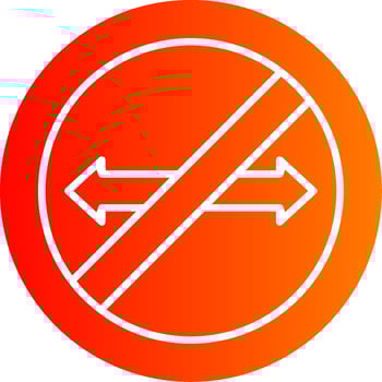 No Turn Colorful Icon vector