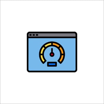 A speedometer icon on a computer screen vector