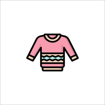 Sweater icon in line style on white background vector
