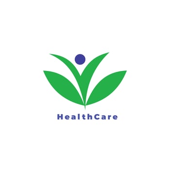 Healthcare Logo Modern Designs for Clinics and Hospitals Professional with the concept of a healthy person raising his hand vector
