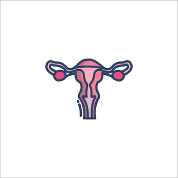 A woman's head with a pink and blue outline vector