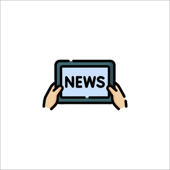 News tablet icon illustration vector