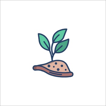 Planting seedling icon illustration vector