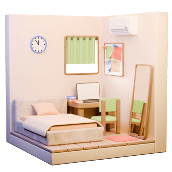 3D Bedroom Design Decoration png