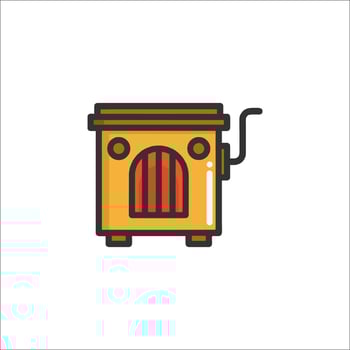 A cartoon stove icon on a white background vector