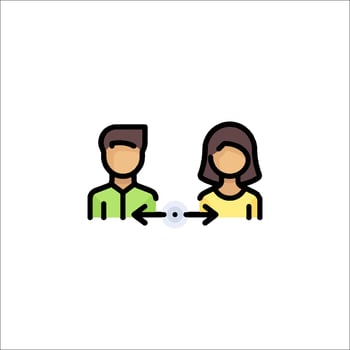 A couple is holding hands and looking at each other vector