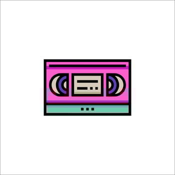 A cassette player icon on a white background vector