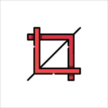 A square with a red line through it vector