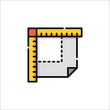 A ruler icon on a white background vector