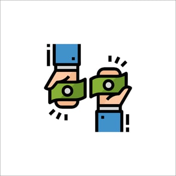 Money transfer icon vector