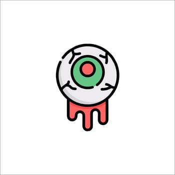 A green and red eye with a red eye on it vector