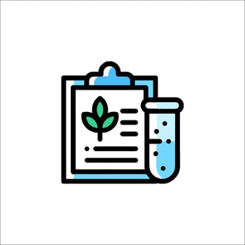 A plant and a test tube icon vector