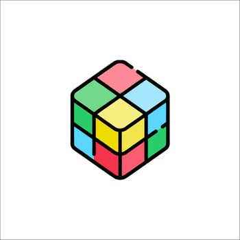 Rubik cube icon illustration vector