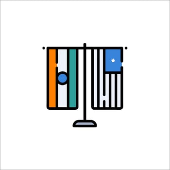 India and indonesia flag icon vector