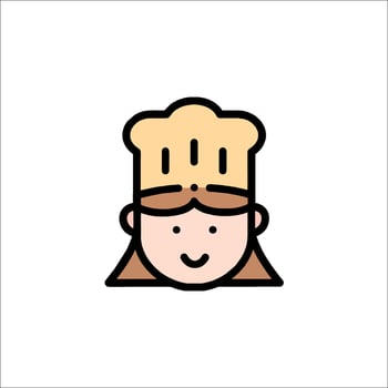 A cartoon chef's hat icon vector