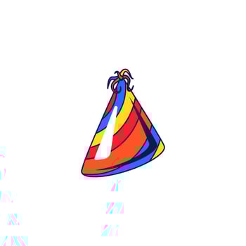 Multicolored striped cone hat for party and celebration vector