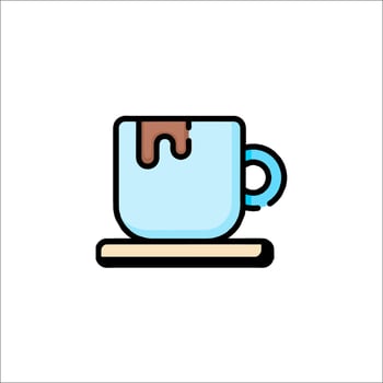 A cup of coffee with chocolate on top vector