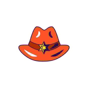 Sheriff hat with brims and star sign vector