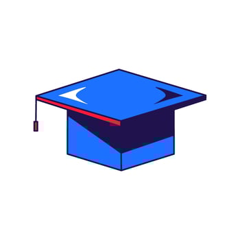 Student cap for high school graduation ceremony vector