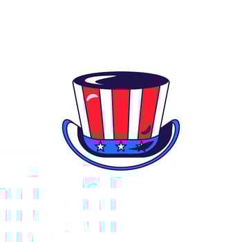 Top hat in the USA flag colors vector