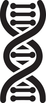 A black and white image of a DNA molecule vector