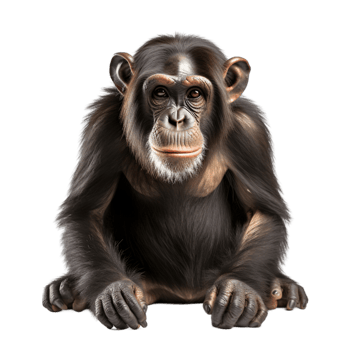 Portrait of a Young Chimpanzee Transparent Background png