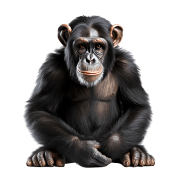 Portrait of a Chimpanzee Intelligent Primate Transparent Background png