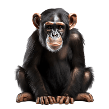 Young Chimpanzee Portrait Transparent Background png