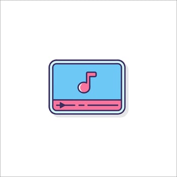 A player icon with a music note vector