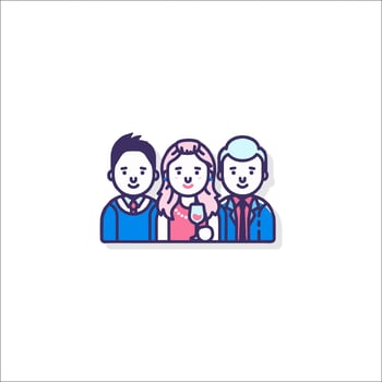A group of people with a heart on their chest vector