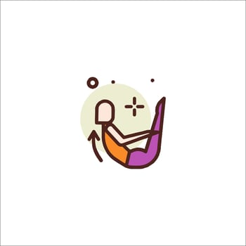 A woman is sitting on a yoga mat vector