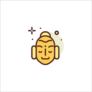 A buddha head icon with a smile vector