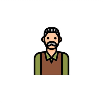A man with a mustache and a beard vector