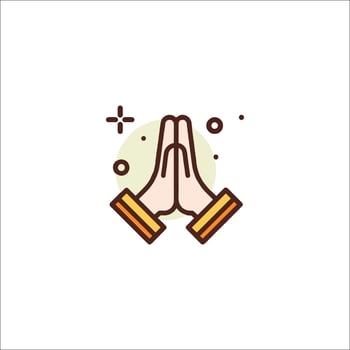 Prayer icon with hands in prayer position vector