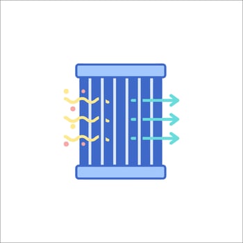 A water heater with a blue filter on it vector