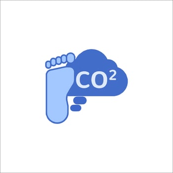 A logo for co2, with a foot and cloud vector
