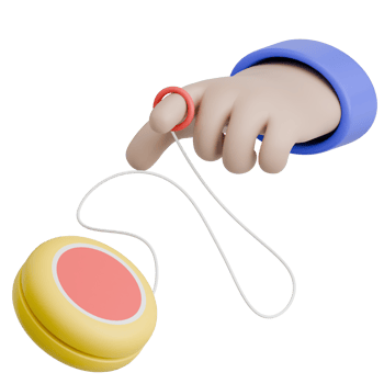 3D Render Indonesian Traditional Game Yoyo with hand png