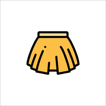 A yellow skirt icon on a white background vector