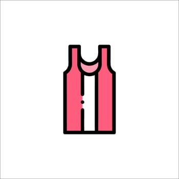 A pink tank top with a white stripe on it vector