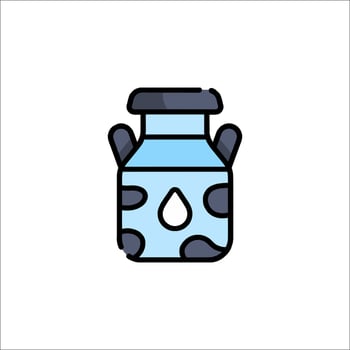 A blue milk bottle with a drop of water vector
