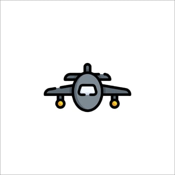 A plane icon with a yellow nose vector