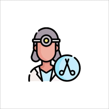 A doctor holding a pair of scissors vector
