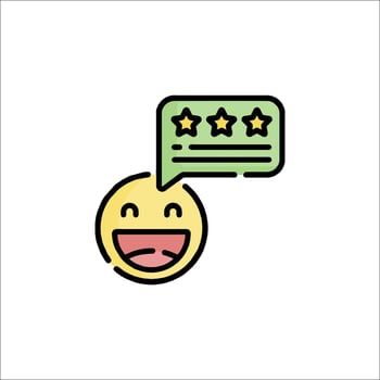 A smiley face with a star rating icon vector