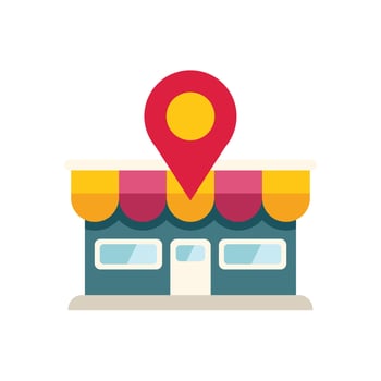 Location pin marking a small business on a city map vector