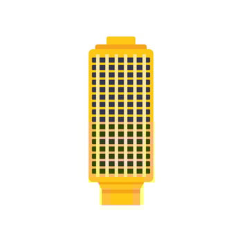 Modern yellow skyscraper building facade standing tall vector