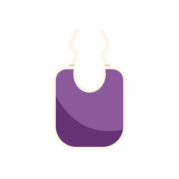 Purple baby bib protecting clothes while eating vector