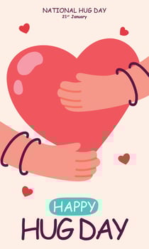 Hand drawn flat Hug Day background vector