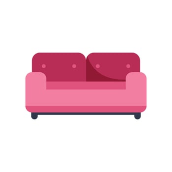 Pink sofa furniture living room interior design element illustration vector