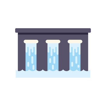 Hydroelectric power plant generating clean energy from water vector