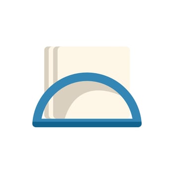 Blue metal paper napkin holder storing white paper napkins vector